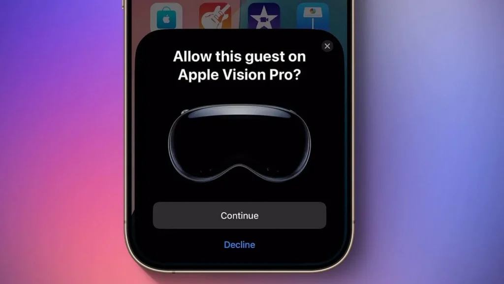 Новые функции iOS 18.4. Новое приложение Vision Pro позволяет запускать гостевой режим для очков. Фото: 9to5mac.